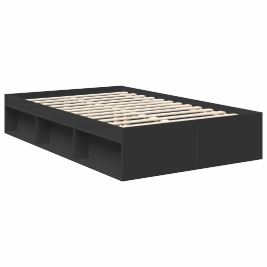 Sengestamme med hodegjerde Svart 120 x 190 cm Massiv furu