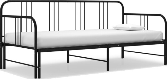 vidaXL Uttrekkbar ramme til sovesofa svart metall 90x200 cm