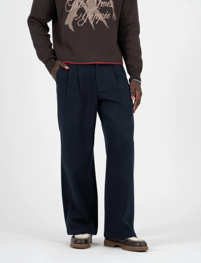 Prohibited Double Pleated Club Pants - Navy - 36 x 32 Prohibited Double Pleated Club Pants - Navy - 36 x 32