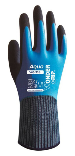 Wonder Grip WG 318 Aqua arbeidshansker størrelse L/09 Wonder Grip WG 318 Aqua arbeidshansker størrelse L/09