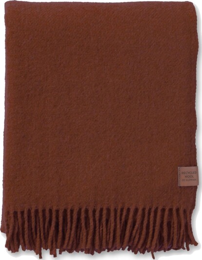 Klippan Yllefabrik Ullpledd   130x180 cm   Resirkulert ull/lammeull   True Rust