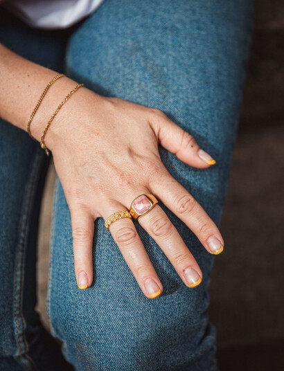 IX Studios Ix Crunchy Curb Ring - Gold - 56