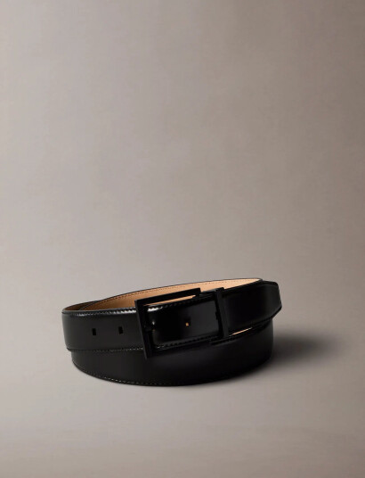 Calvin Klein Square Buckle Smooth 32Mm Adj - Black - 115