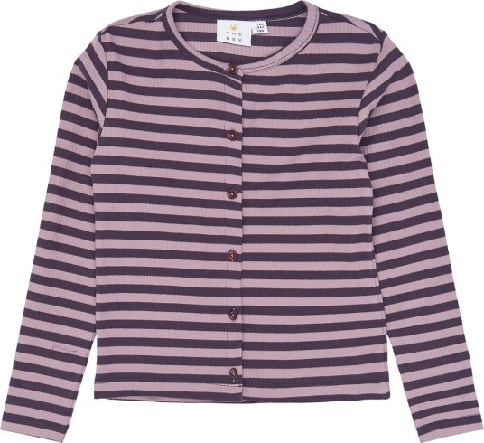 The New Tnmoore L_S Rib Cardigan Purple 158/164 The New Tnmoore L_S Rib Cardigan Purple 158/164