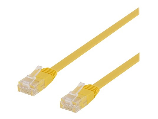 Deltaco Cat6 U/UTP koblingskabel 50 cm gul - RJ-45 Hann til Hann