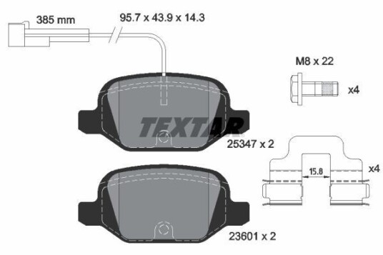 Bremseklosser TEXTAR 2534701 Bremseklosser TEXTAR 2534701