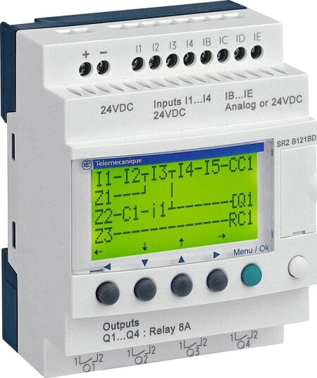 Schneider Electric Logikkmodul SR2A201BD Analog/Digital 2 Analog Inn, 12 Digital Inn, 8 Digital Ut