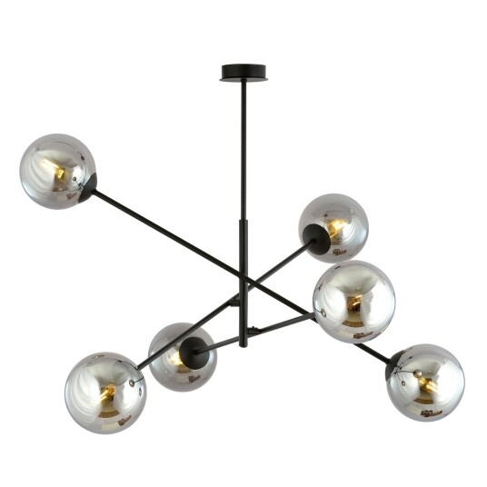Emibig Linear taklampe 6 lys - Røykfarget/Svart