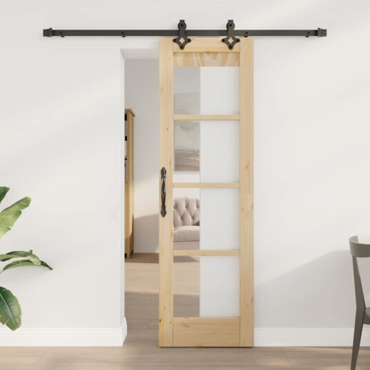 vidaXL Skyvedør med Hardware Sett "ORKDAL" Solid Tre&Glass