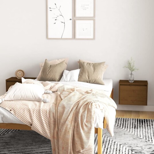 vidaXL Veggskap 2 stk honningbrun 45x30x35 cm heltre furu vidaXL Veggskap 2 stk honningbrun 45x30x35 cm heltre furu