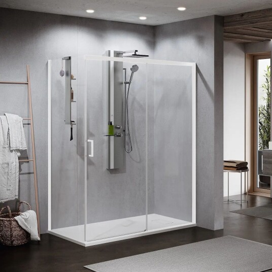 Novellini Zephyros 2.0 PH Skyvedør 120-160cm Hvit Matt / 126-129cm Høyre