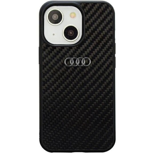 Audi Carbon Fiber Iphone 14 6,1 Tommer Svart/Svart Hardt Deksel Au-Tpuppcip14-R8/D2-Bk