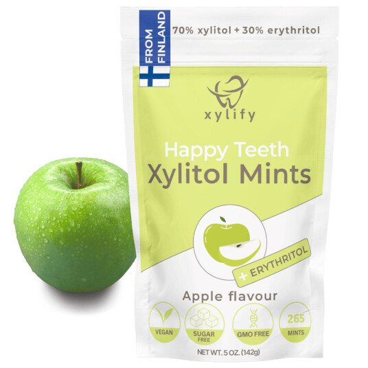 Xylitol sugetabletter XYLIFY Happy Teeth Mints Apple 245 pcs.