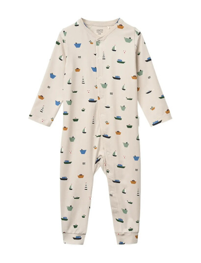 Liewood Birk Printed Pyjamas Jumpsuit   Cream   50/56