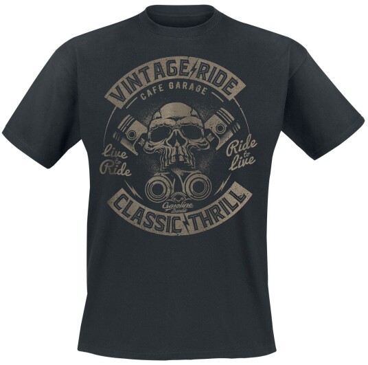 Gasoline Bandit Rockabilly T-skjorte Vintage Ride S til 4XL Herrer svart
