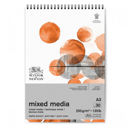 Winsor & Newton Mixed Media Spiralblokk A3 250g Winsor & Newton Mixed Media Spiralblokk A3 250g