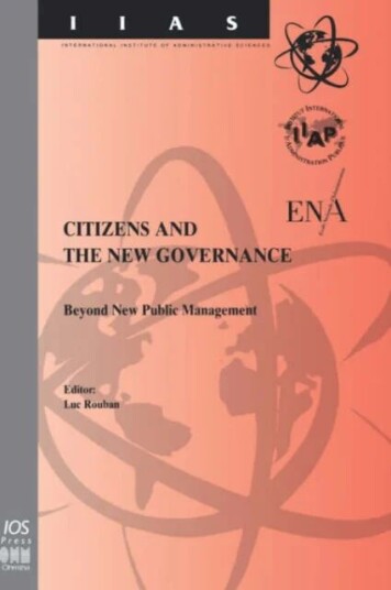 Citizens And The New Governance