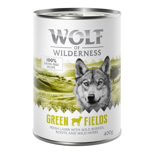 Wolf of Wilderness Økonomipakke  Adult 24 x 400 g - Green Fields - Lam