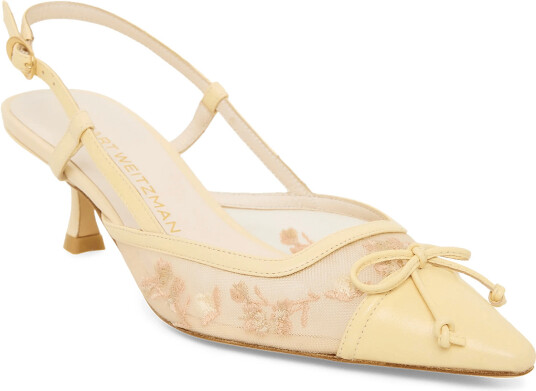 Stuart Weitzman Kitty Slingback 50   Beige   38.5