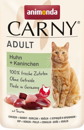 Animonda Carny Våtfôr Pouch + Kanin Kylling 12 X 85 G