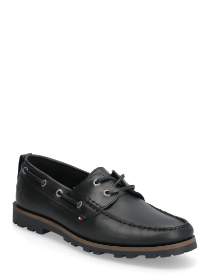 Tommy Hilfiger Hilfiger Light Lth Boat Shoe Black 44