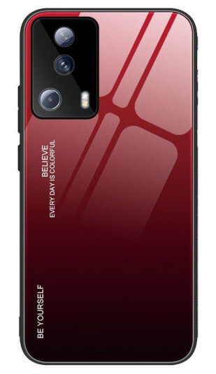 INCOVER Xiaomi 13 Lite Glass Bakdeksel - Hello - Rød / Svart