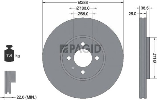 PAGID 56023NC Bremseskive PAGID 56023NC Bremseskive