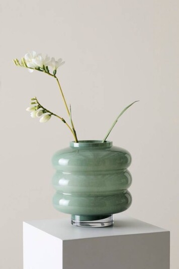 GARFIELD glassvase 22 cm Grønn