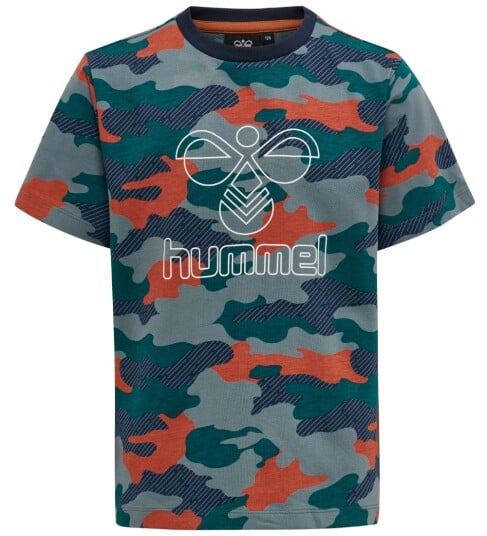 Hummel T skjorte hmlJackson Stormfullt vær 5 år 110 T skjorte Blå Brun Grå Grønn Oransje