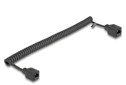 Delock Rj45 Spiralkabel Hunn Til Hunn Cat.5E Utp 1 M Til 3 M Svart