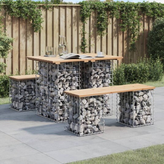 vidaXL Hagebenk gabiondesign 100x70x72 cm heltre furu vidaXL Hagebenk gabiondesign 100x70x72 cm heltre furu