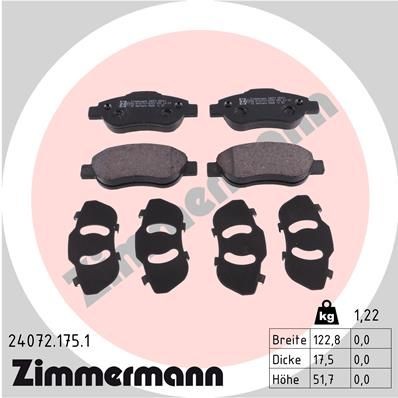 Bremseklosser ZIMMERMANN 24072.175.1 Bremseklosser ZIMMERMANN 24072.175.1