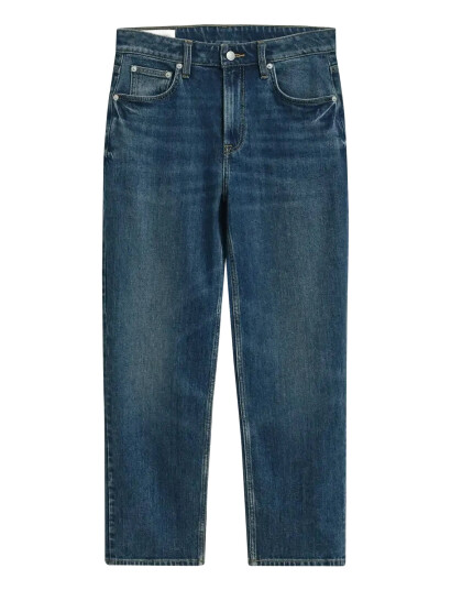 GANT Cropped Straight Stretch Jeans - Blue - 27