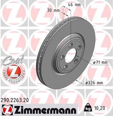 Bremseskive ZIMMERMANN 290.2263.20