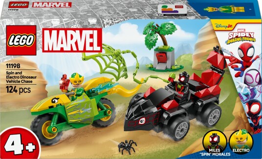 LEGO Spidey 11198 Dinosaurkjøretøyjakt med Spin og Electro