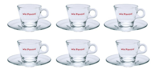 La Pavoni Espressokopper 7,5 cl 6 stk klar La Pavoni Espressokopper 7,5 cl 6 stk klar
