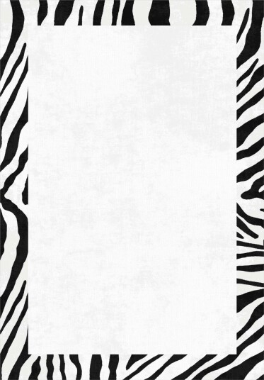 Wilton teppe Zebra boarder svart/hvit Størrelse: 200 x 280 cm