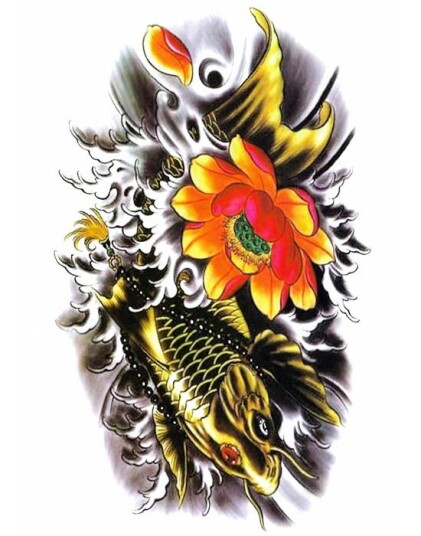 Golden Koifish Fake Tattoo