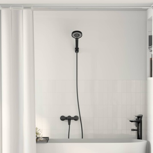vidaXL Dusjhodesett Svart G 1/2 Tommer Messing