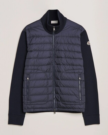 Moncler Hybrid Zip Cardigan Navy Moncler Hybrid Zip Cardigan Navy
