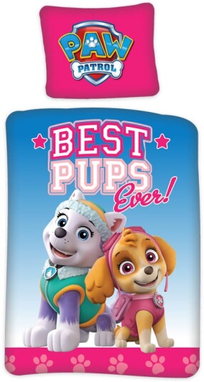 Licens Rosa junior sengetøy 100x140 cm Paw Patrol sengesett med Everest og Skye 2 i 1 design 100% bomull Licens Rosa junior sengetøy 100x140 cm Paw Patrol sengesett med Everest og Skye 2 i 1 design 100% bomull
