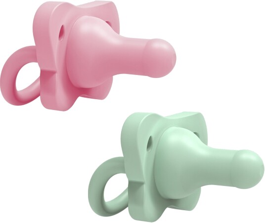 Dr. Brown's All-Silicone Soother 2-pack Rosa/Grønn