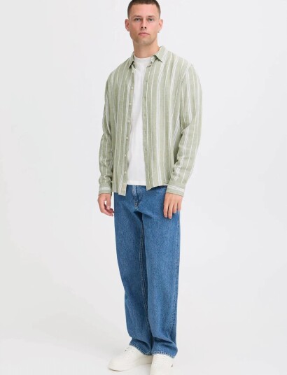 Blend Bhbobby Linen Stripe   Green   L