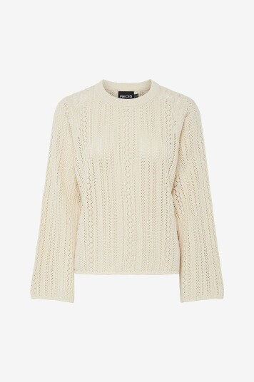 Pieces Genser pcNuka LS O neck Knit Beige