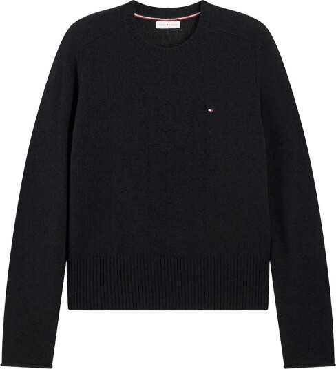 Tommy Hilfiger C Nk Soft Wool Jersey Slm Swt Black M
