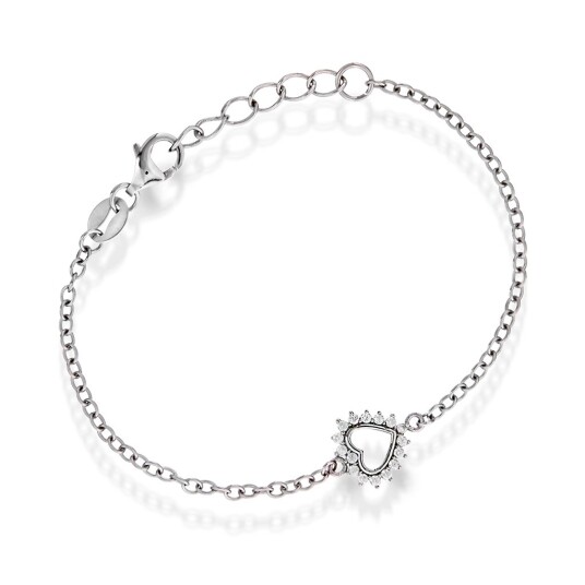 Prins & Prinsesse, Armbånd til barn i sølv med zirkonia og hjerte Prins & Prinsesse, Armbånd til barn i sølv med zirkonia og hjerte