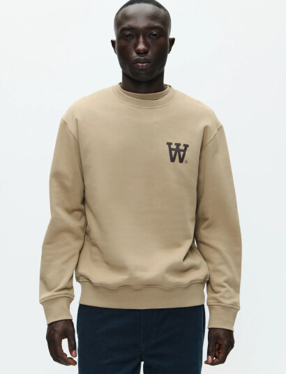 WOOD WOOD Wwnoel Aa Chest Print Sweatshirt - Beige - S WOOD WOOD Wwnoel Aa Chest Print Sweatshirt - Beige - S