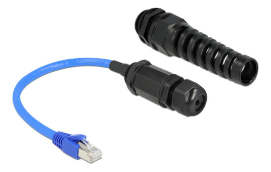 DELOCK Cable RJ45 plug to RJ45 jack Cat.6 waterproof with cable gland