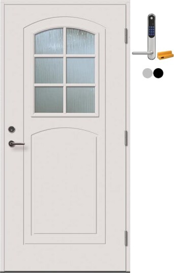 Ytterdør Tundøren Tun 104 Hvit med Yale Doorman Classic Home