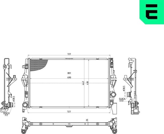 ERA 673567 Radiator motorkjøling ERA 673567 Radiator motorkjøling
